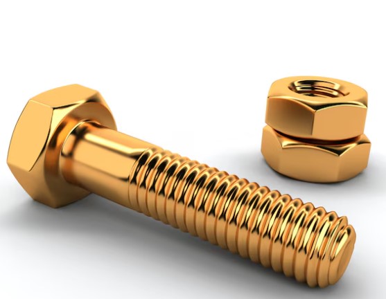 Brass Bolts and Nuts Assortment Kit Metric UNC, High Quality Hex Bolts Studs and Matching Nuts for Industrial Machinery and Construction Fastening